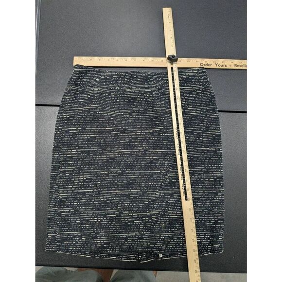 Ann Taylor LOFT Navy Blue White Straight Career Skirt Women's Size 4 - Picture 4 of 5